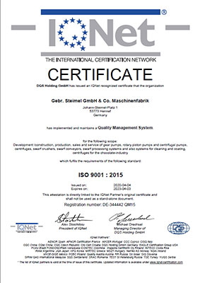 DQS Zertifikat ISO 9001:2015