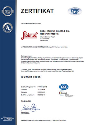 DQS Zertifikat ISO 9001:2015